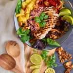 Lentil Mango Salad with Mango Coconut Lime Chicken