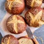 Sourdough Brioche Pretzel Buns