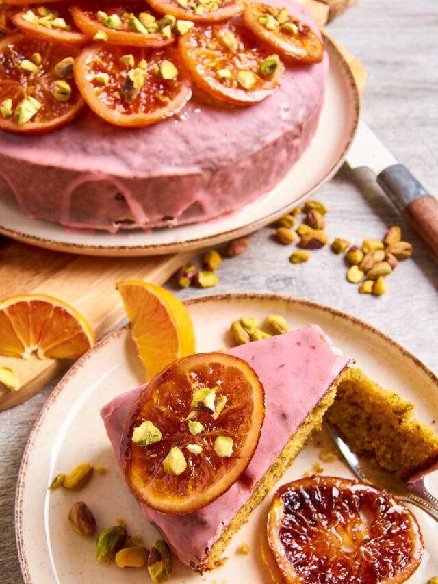 Blood Orange and Pistachio Cake with Protein