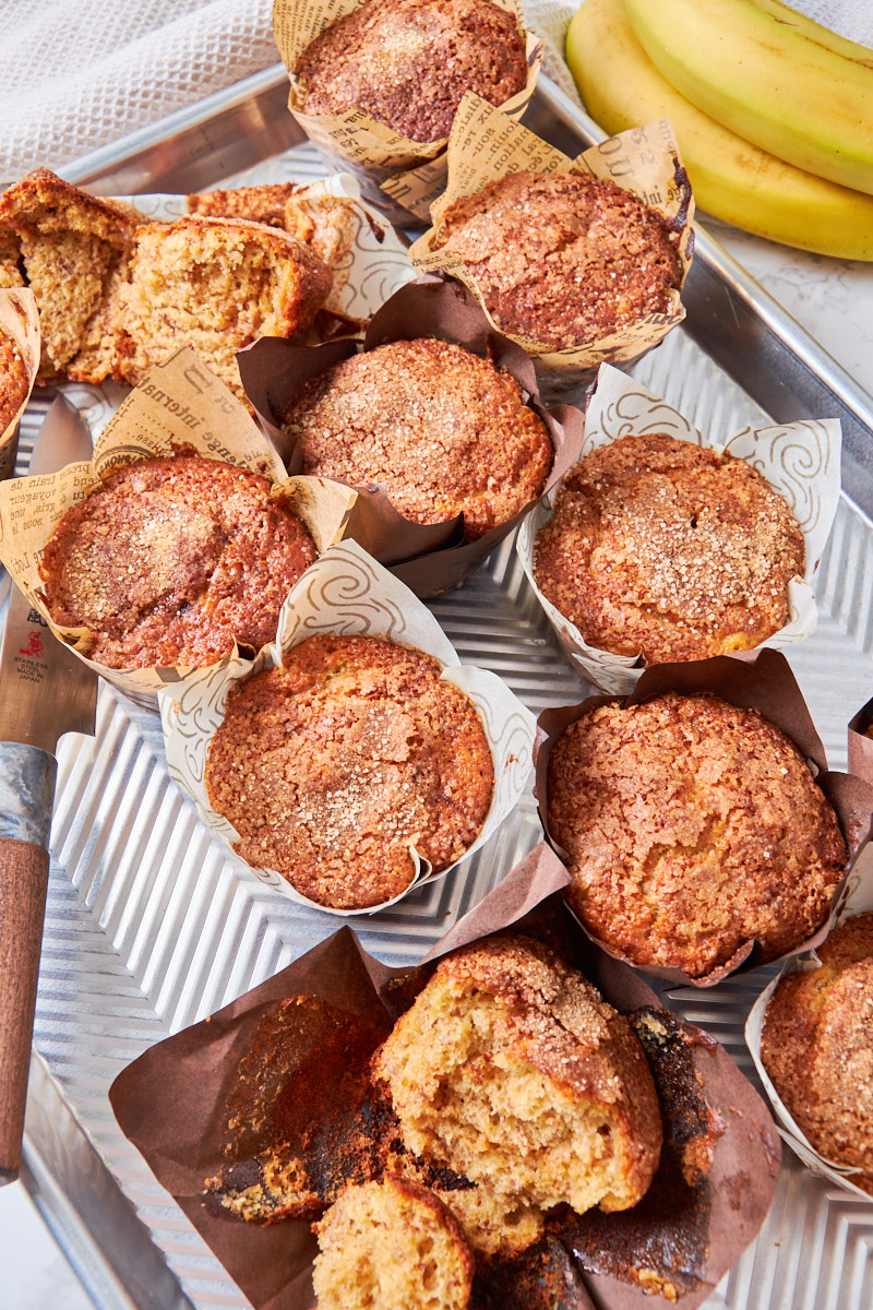 Cinnamon Banana Protein Muffins with Sourdough