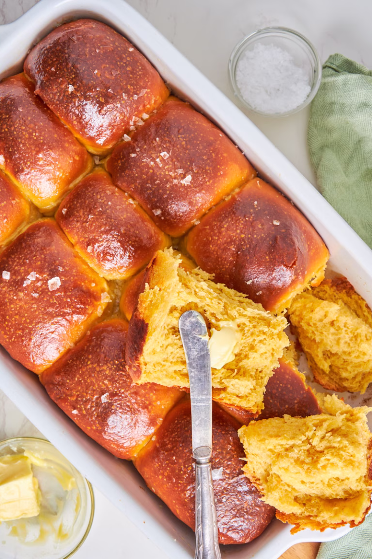 Pillowy Soft Sourdough Sweet Potato Dinner Rolls (High Protein)