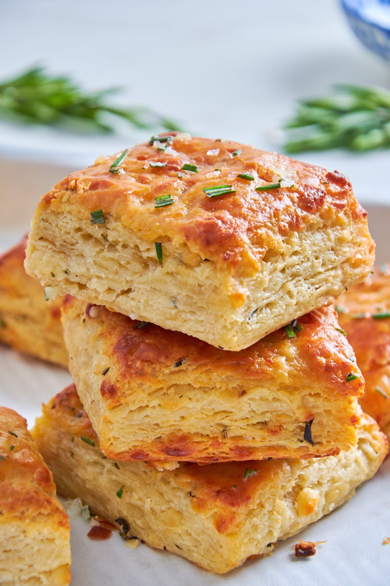 Buttery Flaky Protein Sourdough Cheese Biscuits
