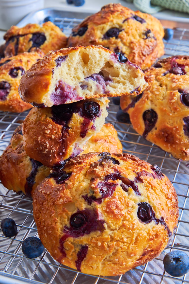 Sourdough Blueberry Protein Drop Scones