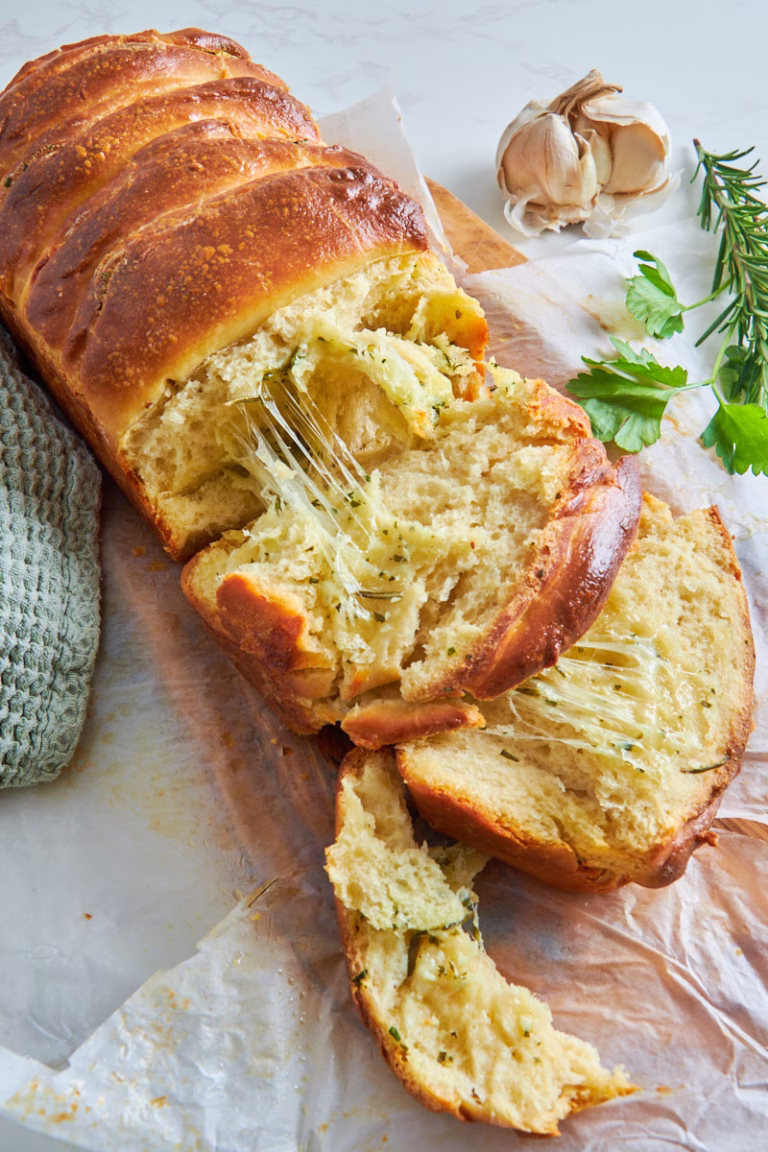 Garlic Cheese Pull-Apart Sourdough Bread With Protein